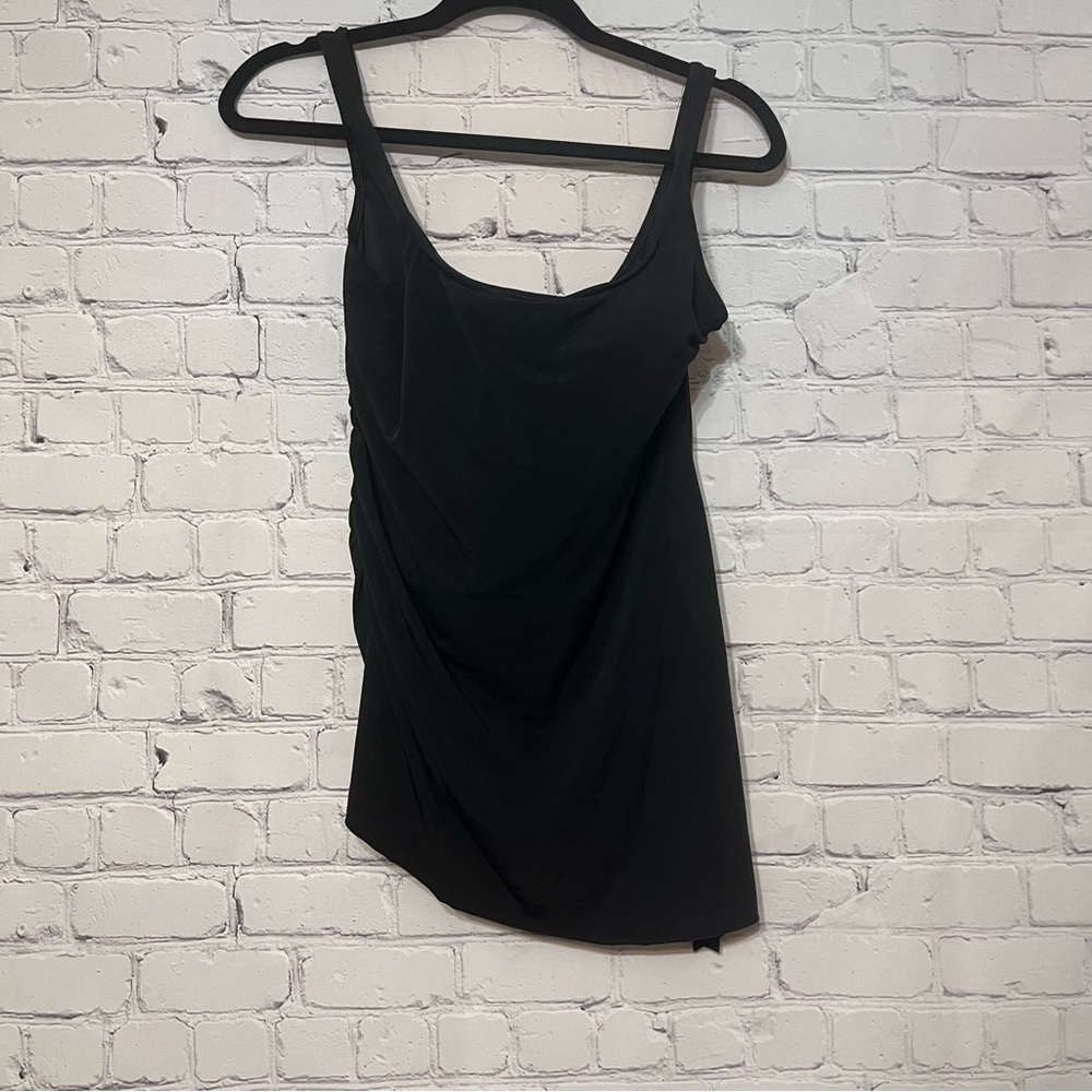 Magicsuit Classic Black Tankini Top Side Tie Size 10 Beach Pool Swimming DESC